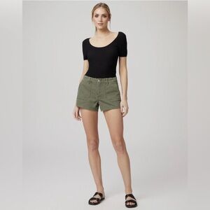 Paige Mayslie Utility Short in Vintage Ivy Green Size 31 NWT